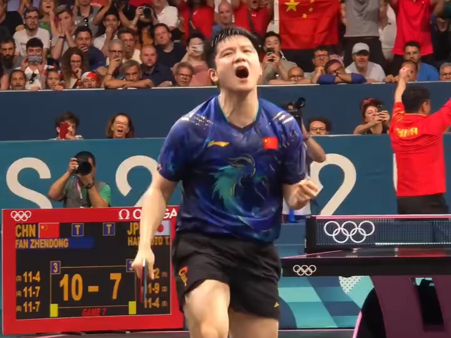 包含中国队鏖战奥地利队，张本智和惊艳四座的词条